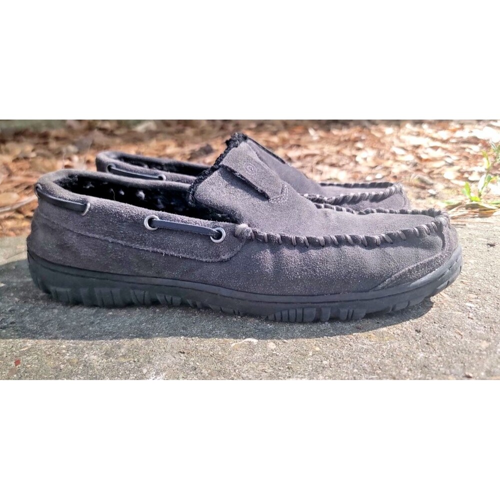 Mens CLARK'S leather house Shoes Plush warm inside w Rubber Sole US 11 M